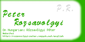 peter rozsavolgyi business card